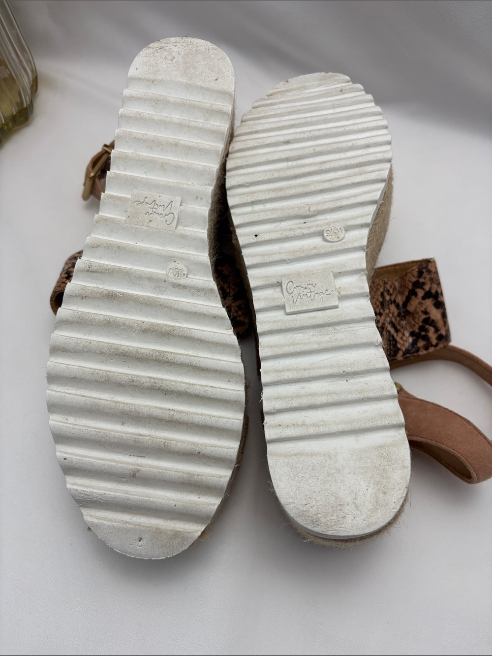 Crown Vintage Women’s 9.5 an Snake-Print Espadrille‎ Wedge Sandals #371 - Picture 11 of 12